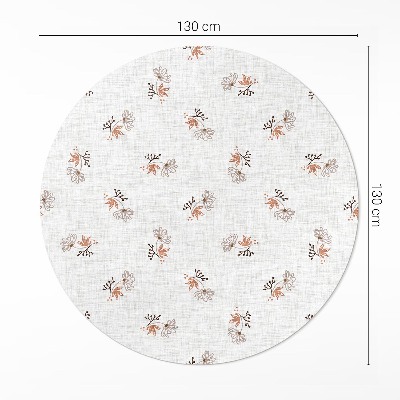 Covor rotund din vinil Flori mici pe țesătură boho