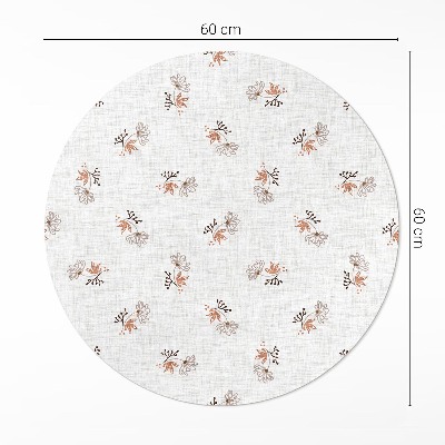 Covor rotund din vinil Flori mici pe țesătură boho