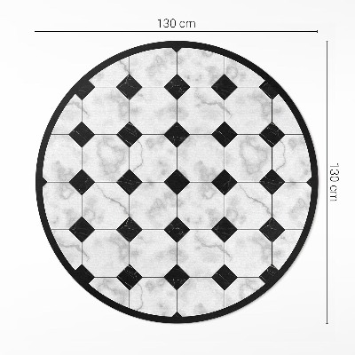 Covor rotund din vinil Plăci cu model marmorat la modă