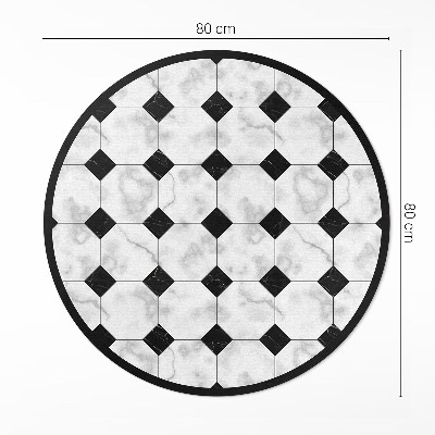 Covor rotund din vinil Plăci cu model marmorat la modă
