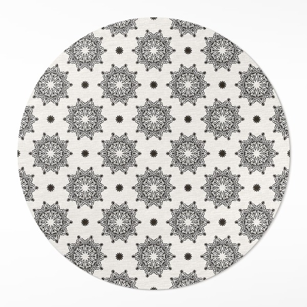 Covor rotund din vinil Mandale mici model boho oriental