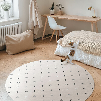 Covor rotund din vinil Model boho minimalist