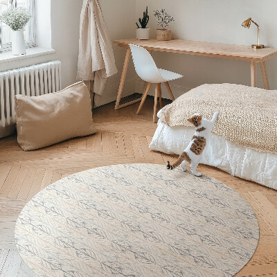 Covor rotund din vinil Frunze regulate model oriental boho