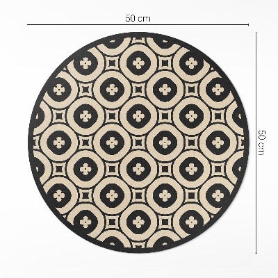 Covor rotund din vinil Model de țiglă geometrică