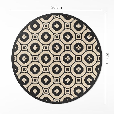 Covor rotund din vinil Model de țiglă geometrică
