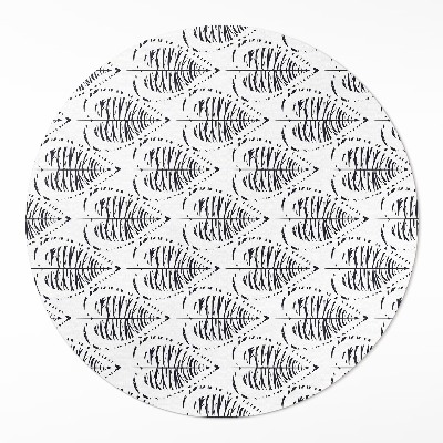Covor rotund din vinil Boho frunze model regulat