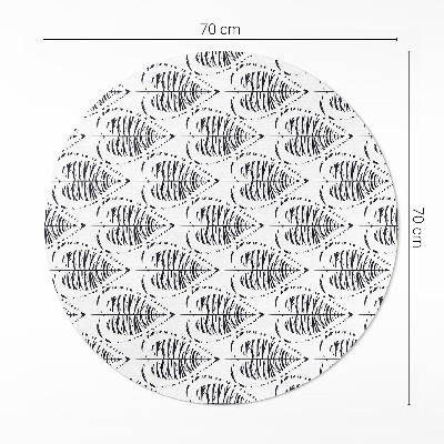 Covor rotund din vinil Boho frunze model regulat