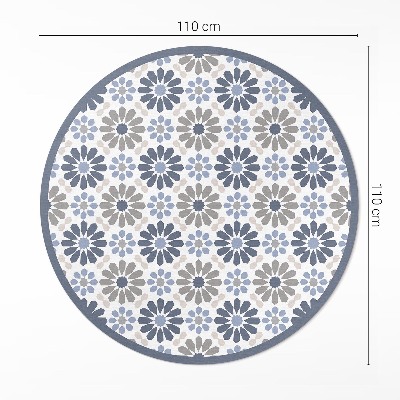 Covor rotund din vinil Flori pastelate model regulat delicat