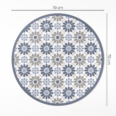 Covor rotund din vinil Flori pastelate model regulat delicat