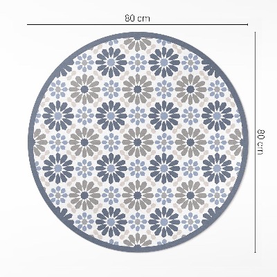 Covor rotund din vinil Flori pastelate model regulat delicat