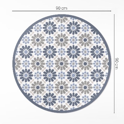 Covor rotund din vinil Flori pastelate model regulat delicat