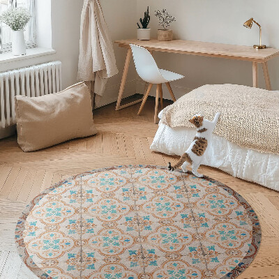Covor rotund din vinil Mozaic frumos cu design antic