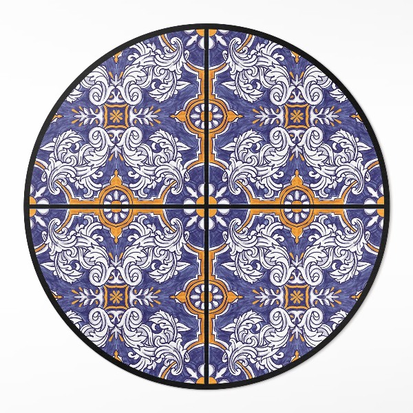 Covor rotund din vinil Plăci elegante cu ornamente florale