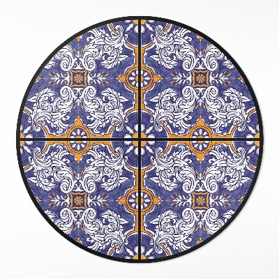 Covor rotund din vinil Plăci elegante cu ornamente florale