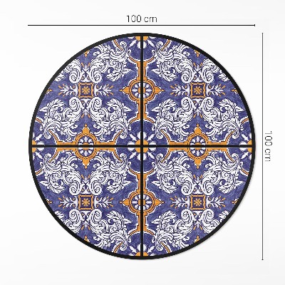 Covor rotund din vinil Plăci elegante cu ornamente florale