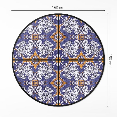 Covor rotund din vinil Plăci elegante cu ornamente florale