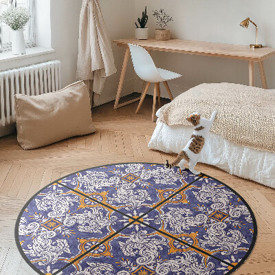 Covor rotund din vinil Plăci elegante cu ornamente florale