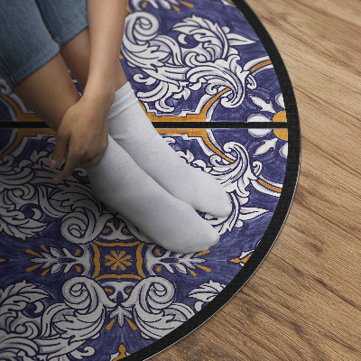 Covor rotund din vinil Plăci elegante cu ornamente florale
