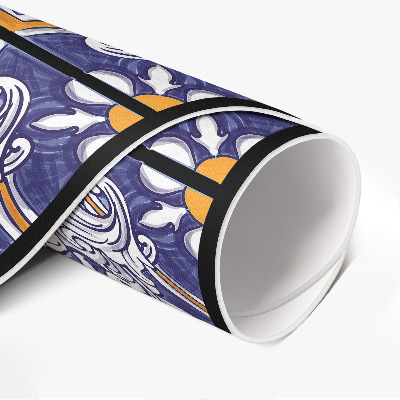 Covor rotund din vinil Plăci elegante cu ornamente florale