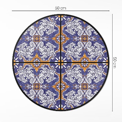 Covor rotund din vinil Plăci elegante cu ornamente florale
