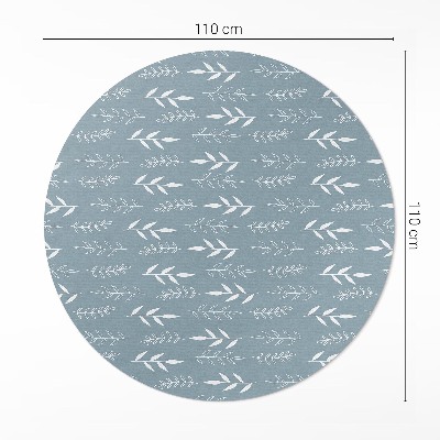 Covor rotund din vinil Ilustrație minimalistă de crengi și frunze