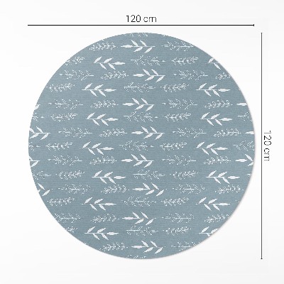 Covor rotund din vinil Ilustrație minimalistă de crengi și frunze