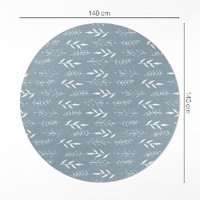 Covor rotund din vinil Ilustrație minimalistă de crengi și frunze