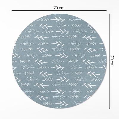 Covor rotund din vinil Ilustrație minimalistă de crengi și frunze