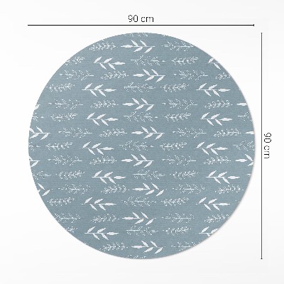 Covor rotund din vinil Ilustrație minimalistă de crengi și frunze