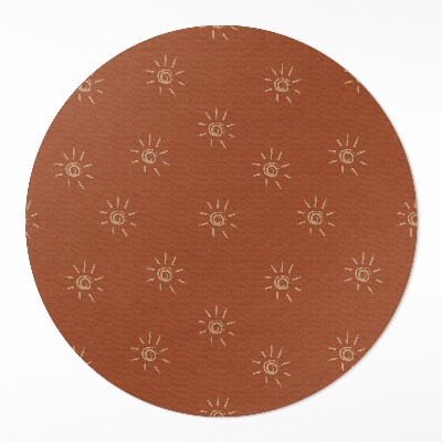 Covor rotund din vinil Model în floarea-soarelui în stil boho vintage