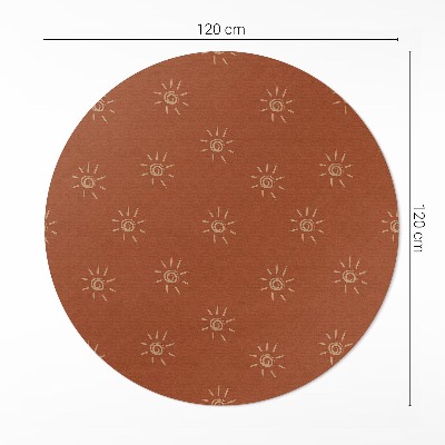 Covor rotund din vinil Model în floarea-soarelui în stil boho vintage