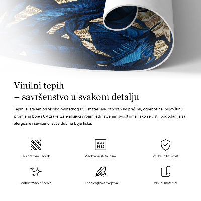 Covor rotund din vinil Model în floarea-soarelui în stil boho vintage
