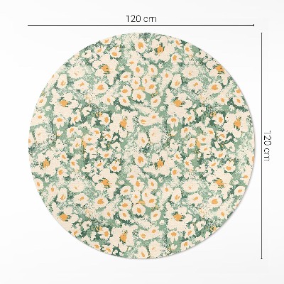 Covor rotund din vinil Câmpul de pajiște pictat cu flori abstracte