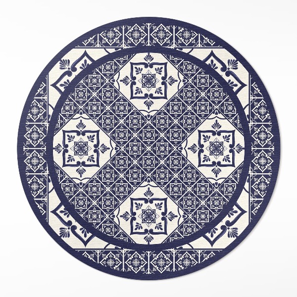 Covor rotund din vinil Plăci decorative în stil portughez