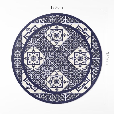 Covor rotund din vinil Plăci decorative în stil portughez