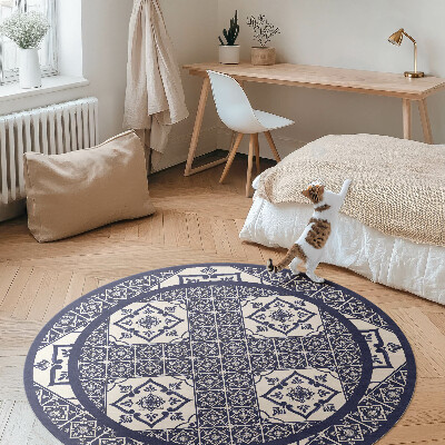 Covor rotund din vinil Plăci decorative în stil portughez