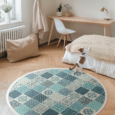 Covor rotund din vinil Plăci decorative mozaicate cu modele