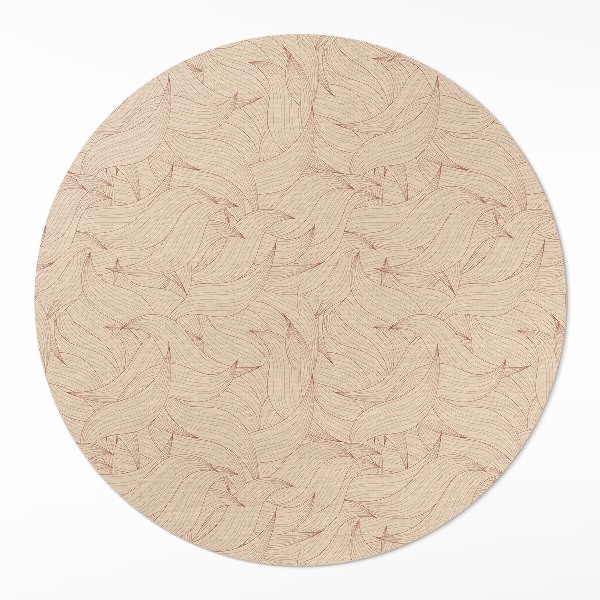 Covor rotund din vinil Frunze liniare de toamnă în stil boho