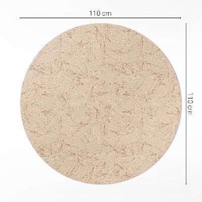 Covor rotund din vinil Frunze liniare de toamnă în stil boho