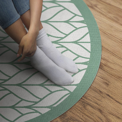 Covor rotund din vinil Model minimalist de frunze liniare