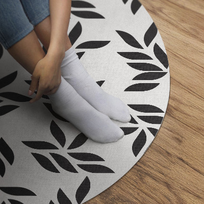 Covor rotund din vinil Model minimalist de frunze