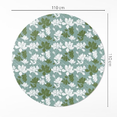 Covor rotund din vinil Model floral subtil