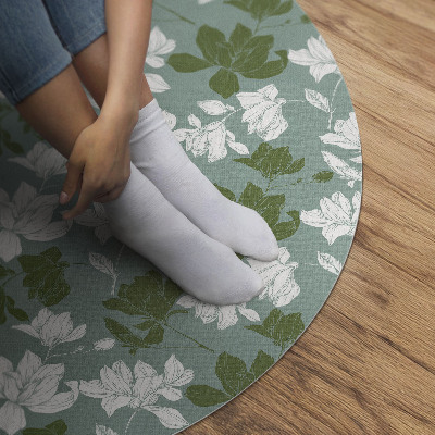 Covor rotund din vinil Model floral subtil