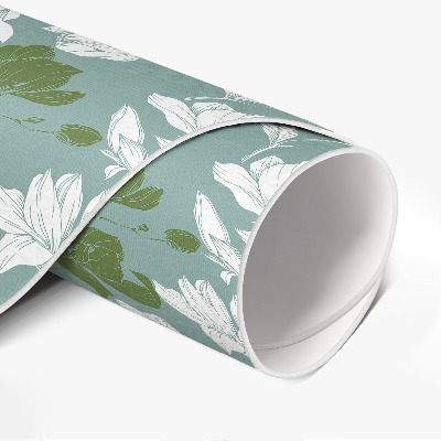 Covor rotund din vinil Model floral subtil