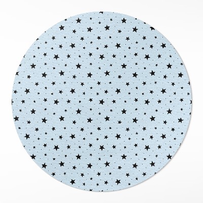 Covor rotund din vinil Stele fine negre cosmos