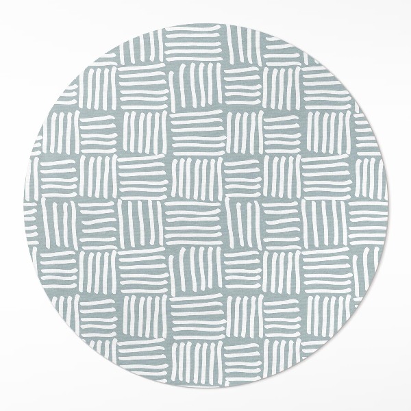 Covor rotund din vinil Model minimalist Boho plaid