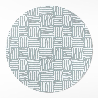 Covor rotund din vinil Model minimalist Boho plaid