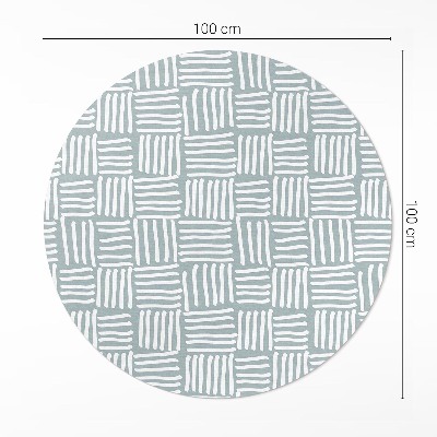 Covor rotund din vinil Model minimalist Boho plaid