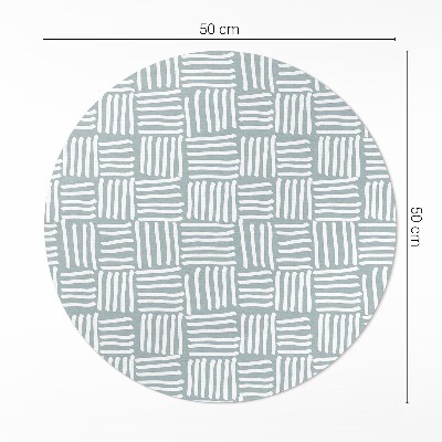 Covor rotund din vinil Model minimalist Boho plaid