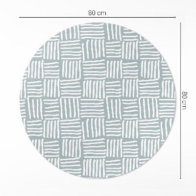 Covor rotund din vinil Model minimalist Boho plaid